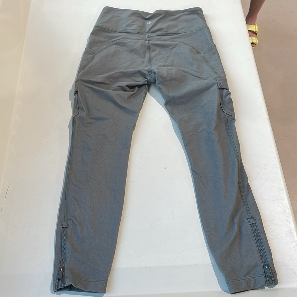 High-Rise Cargo Leggings in Olive Gray - Picture 7 of 9
